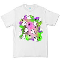 White ghost halloween patch Premium Tee - BundleAndBundleShop