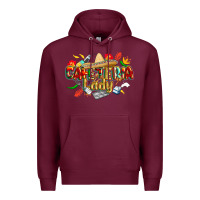 Burgundy cinco de mayo cafeteria lady Premium Hoodie - CowGirlArtShop