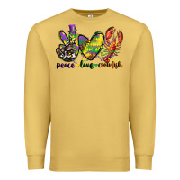Peace Love Crawfish Mardi Gras Premium Sweatshirt | Teevron