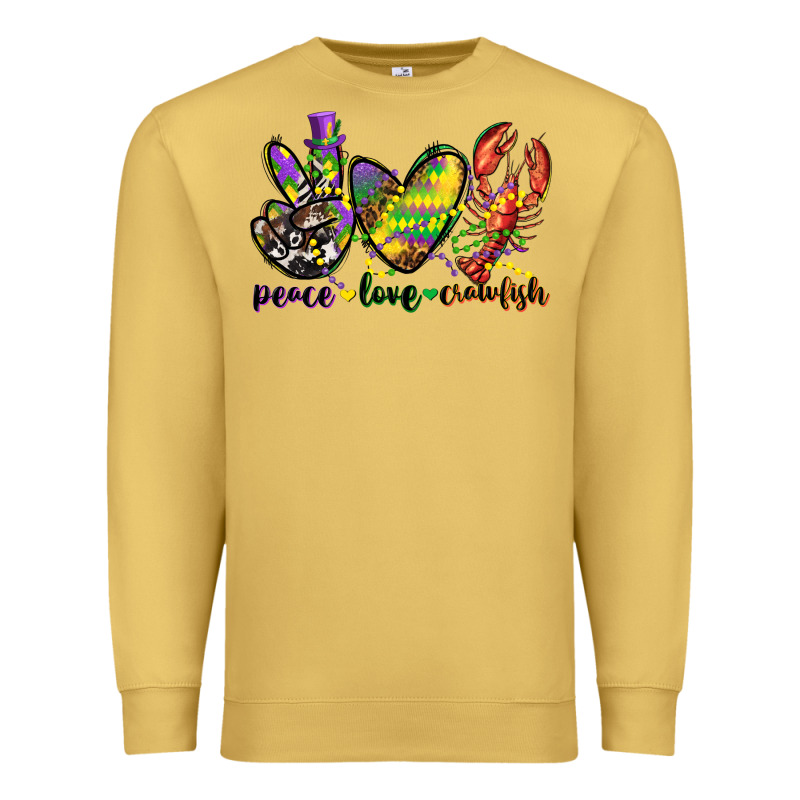 Peace Love Crawfish Mardi Gras Premium Sweatshirt by CowGirlArtShop | Teevron
