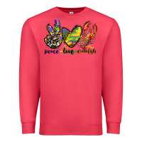 Cardinal peace love crawfish mardi gras Premium Sweatshirt - CowGirlArtShop