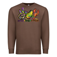 Chestnut peace love crawfish mardi gras Premium Sweatshirt - CowGirlArtShop