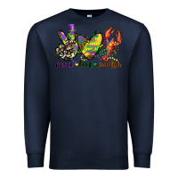Navy peace love crawfish mardi gras Premium Sweatshirt - CowGirlArtShop