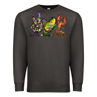 Smoke peace love crawfish mardi gras Premium Sweatshirt - CowGirlArtShop