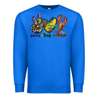 True Royal peace love crawfish mardi gras Premium Sweatshirt - CowGirlArtShop