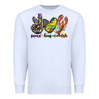 White peace love crawfish mardi gras Premium Sweatshirt - CowGirlArtShop