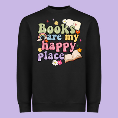 Books Are My Happy Place Heavyweight Sweatshirt Designed By Maliassmallbusiness