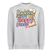 Heather Grey books are my happy place Heavyweight Sweatshirt - MaliasSmallBusiness
