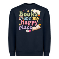 Navy books are my happy place Heavyweight Sweatshirt - MaliasSmallBusiness