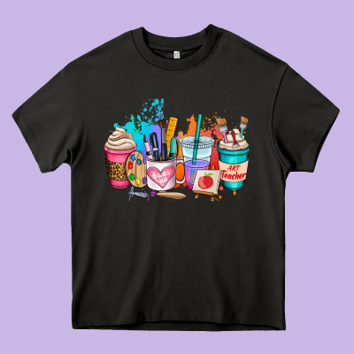 Art Teacher Coffee Cup Heavy Core Tee Designed By Adodesignshop