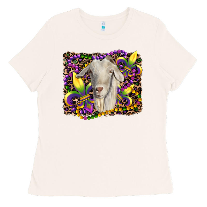 Mardi Gras Goat Fleur De Lis Ladies Tee by RanaPortraitStore | Teevron