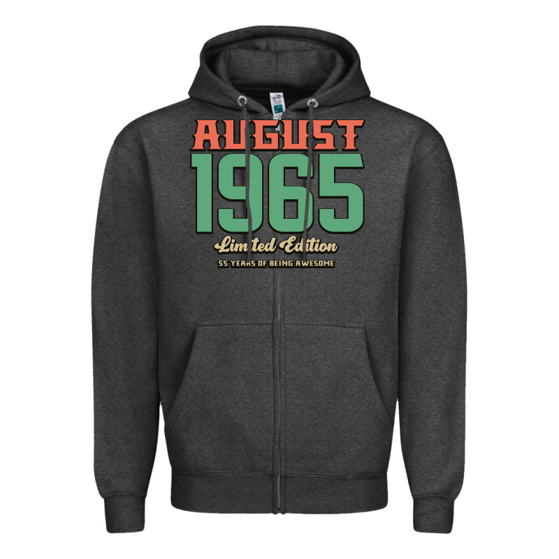 August 1965 Limited Edition 55 Years Of Being Awesome Zipper Hoodie by Bettercallsaul | Teevron