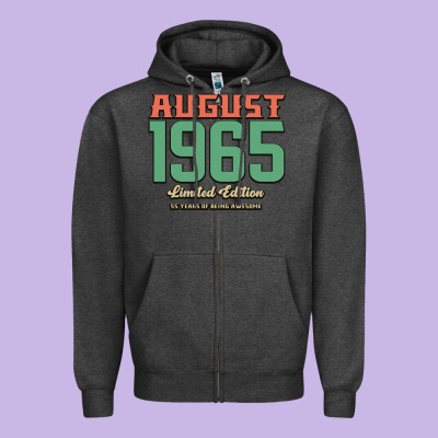 August 1965 Limited Edition 55 Years Of Being Awesome Zipper Hoodie Designed By Bettercallsaul