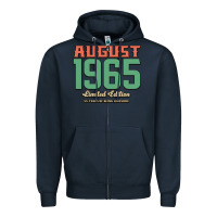 Navy August 1965 Limited Edition 55 Years Of Being Awesome Zipper Hoodie - Bettercallsaul