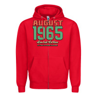 Red August 1965 Limited Edition 55 Years Of Being Awesome Zipper Hoodie - Bettercallsaul