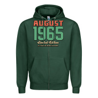 Sports Green August 1965 Limited Edition 55 Years Of Being Awesome Zipper Hoodie - Bettercallsaul
