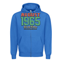 True Royal August 1965 Limited Edition 55 Years Of Being Awesome Zipper Hoodie - Bettercallsaul