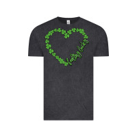 Vintage Black shamrock heart felling lucky Vintage Tee - MaliasSmallBusiness