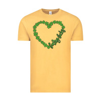 Vintage Mustard shamrock heart felling lucky Vintage Tee - MaliasSmallBusiness