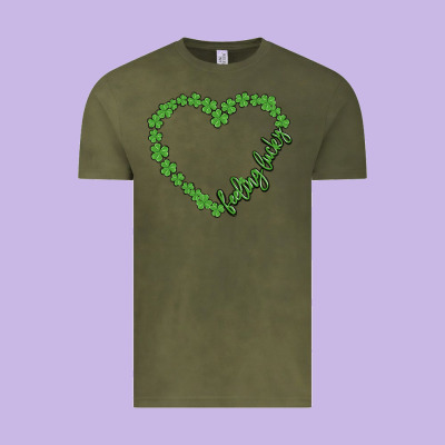 Shamrock Heart Felling Lucky Vintage Tee Designed By Maliassmallbusiness