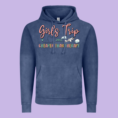 Girls Trip Cheaper Than Therapy Vintage Hoodie Designed By Maliassmallbusiness