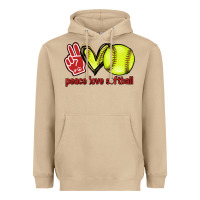 Mushroom Peace love Softball Heavyweight Hoodie - HowdyJamesFarm