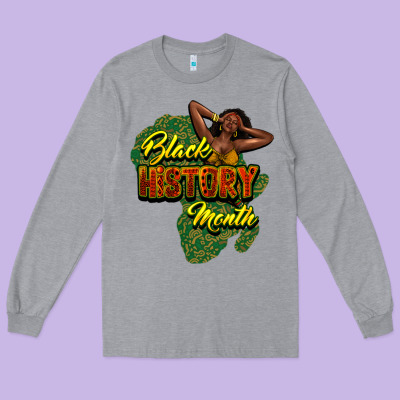 Black History Month Long Sleeve Tee Designed By Nancycooperartshop