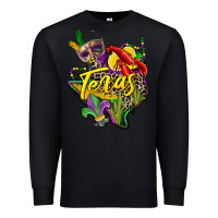 Black texas map mardi gras Premium Sweatshirt - CowGirlArtShop