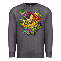 Charcoal Heather texas map mardi gras Premium Sweatshirt - CowGirlArtShop