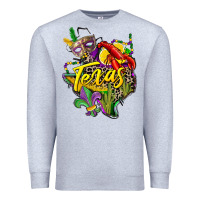Heather Grey texas map mardi gras Premium Sweatshirt - CowGirlArtShop