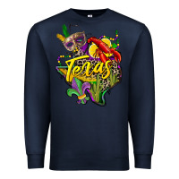 Navy texas map mardi gras Premium Sweatshirt - CowGirlArtShop