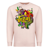 Pale Pink texas map mardi gras Premium Sweatshirt - CowGirlArtShop