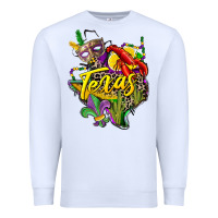 White texas map mardi gras Premium Sweatshirt - CowGirlArtShop