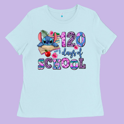 120 Days Of School Ladies Tee Designed By Adodesignshop