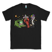 Black mardi gras alligator crawfish pelican Classic Tee - MaliasSmallBusiness