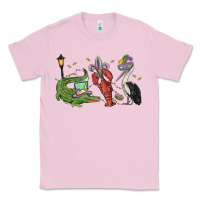 Bubblegum Pink mardi gras alligator crawfish pelican Classic Tee - MaliasSmallBusiness