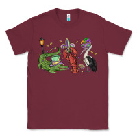 Burgundy mardi gras alligator crawfish pelican Classic Tee - MaliasSmallBusiness