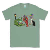 Sage mardi gras alligator crawfish pelican Classic Tee - MaliasSmallBusiness