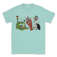 Seafoam mardi gras alligator crawfish pelican Classic Tee - MaliasSmallBusiness