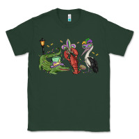 Sports Green mardi gras alligator crawfish pelican Classic Tee - MaliasSmallBusiness