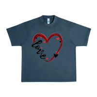 Midnight Navy valentines day heart Urban Heavy Tee - MaliasSmallBusiness