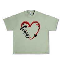 Oil Green valentines day heart Urban Heavy Tee - MaliasSmallBusiness