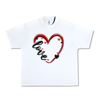White valentines day heart Urban Heavy Tee - MaliasSmallBusiness