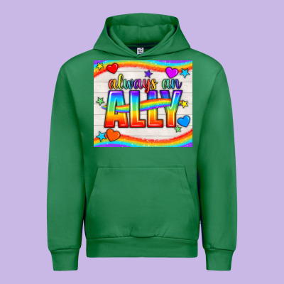Always An Ally Pride Lgbtq+ Tumbler Urban Hoodie Designed By Bundleandbundleshop