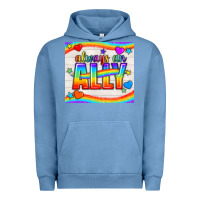 Pigment Pebble Blue Always An Ally Pride LGBTQ+ Tumbler Urban Hoodie - BundleAndBundleShop