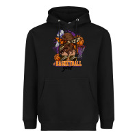 Black Messy bun Basketball girl Heavyweight Hoodie - HowdyJamesFarm