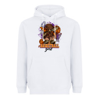 White Messy bun Basketball girl Heavyweight Hoodie - HowdyJamesFarm