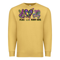 Peace Love Mardi Gras Premium Sweatshirt | Teevron