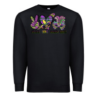 Black peace love mardi gras Premium Sweatshirt - CowGirlArtShop