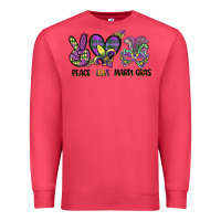 Cardinal peace love mardi gras Premium Sweatshirt - CowGirlArtShop